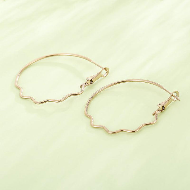 Stainless Steel Geometric Hoop Earrings - kalen