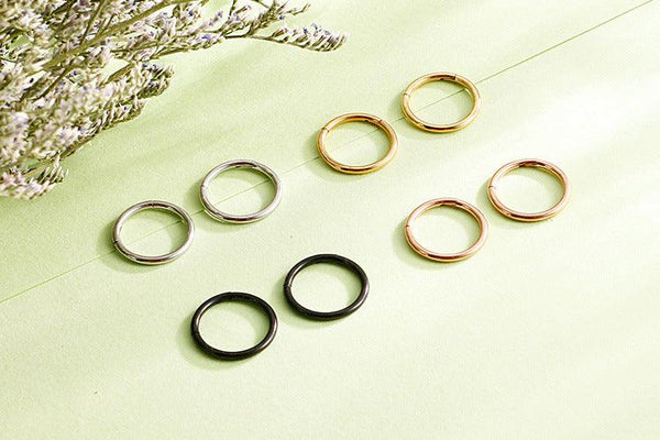 Stainless Steel Geometric Ring Hoop Earrings - kalen