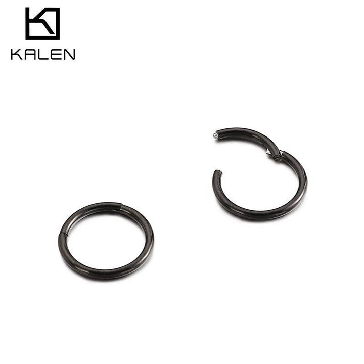 Stainless Steel Geometric Ring Hoop Earrings - kalen