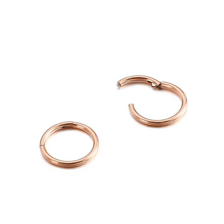 Stainless Steel Geometric Ring Hoop Earrings - kalen