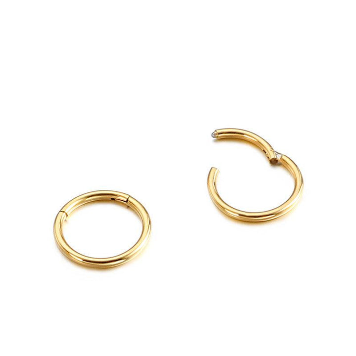 Stainless Steel Geometric Ring Hoop Earrings - kalen