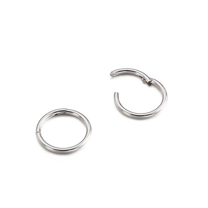 Stainless Steel Geometric Ring Hoop Earrings - kalen