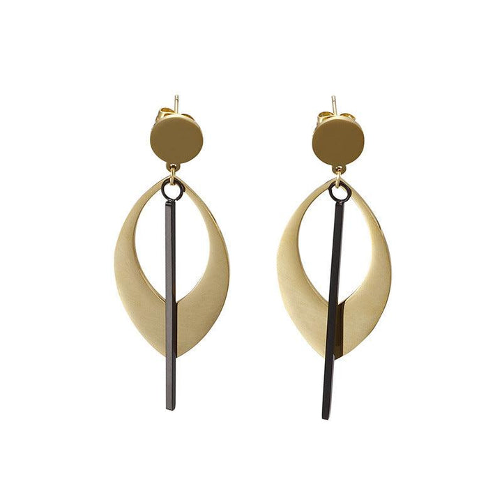 Stainless Steel Geometry Tassel Drop Earrings - kalen