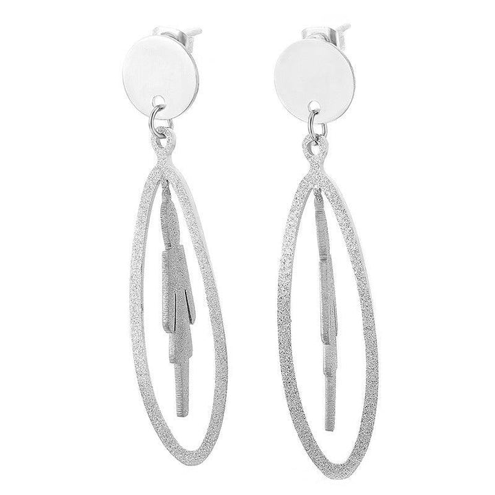 Stainless Steel Geometry Tassel Drop Earrings - kalen