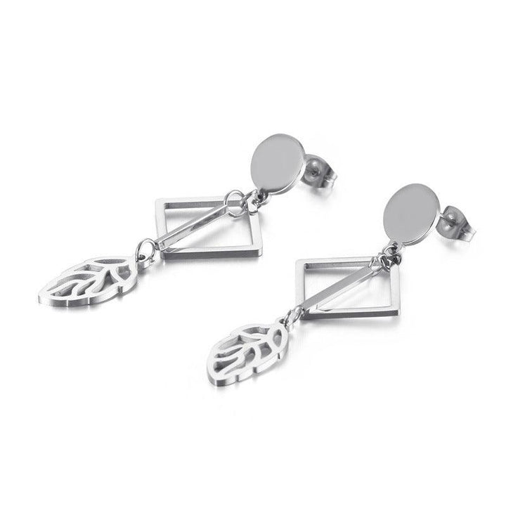 Stainless Steel Geometry Tassel Drop Earrings - kalen