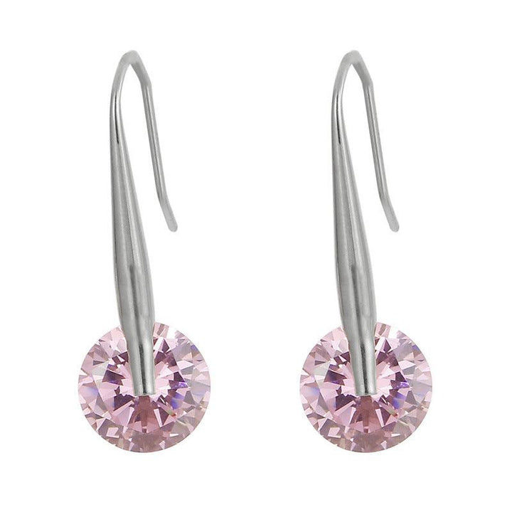 Stainless Steel Glass Drop Earrings - kalen