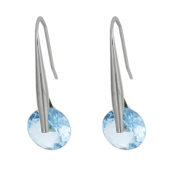 Stainless Steel Glass Drop Earrings - kalen