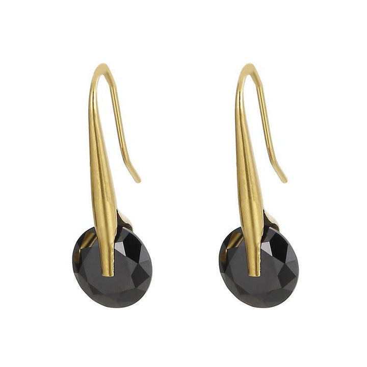 Stainless Steel Glass Drop Earrings - kalen