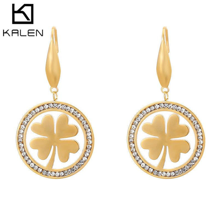 Stainless Steel Heart Cute Girl Drop Earrings - kalen