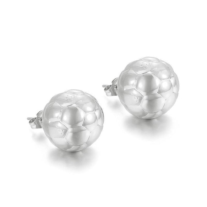 Stainless Steel Hollow Chunky Ball Stud Earrings For Women - kalen