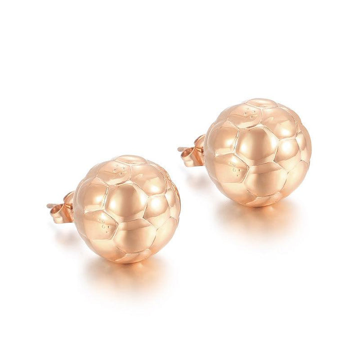 Stainless Steel Hollow Chunky Ball Stud Earrings For Women - kalen