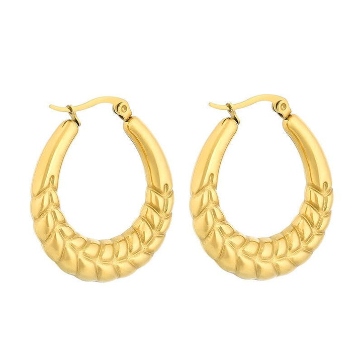 Stainless Steel Hollow Chunky Hoop Earrings For Women - kalen