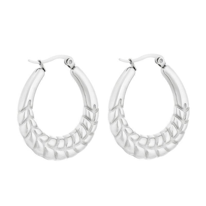 Stainless Steel Hollow Chunky Hoop Earrings For Women - kalen