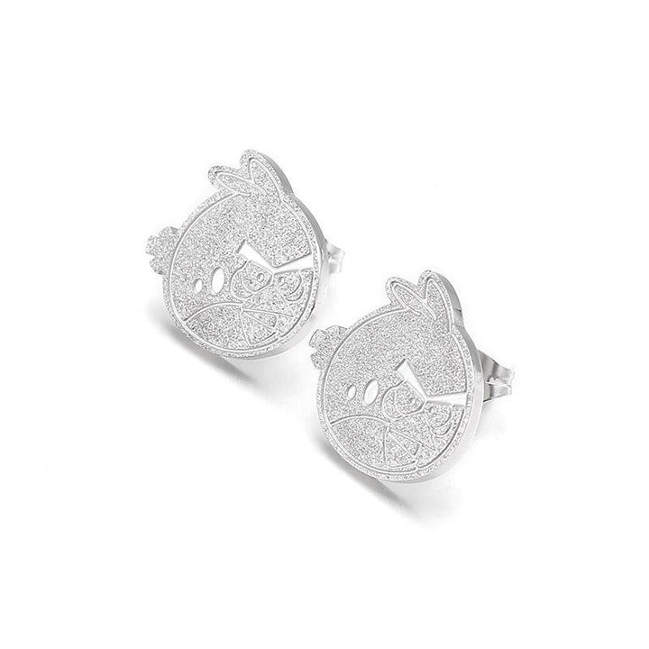 Stainless Steel Laser Cutting Enamel Shell Zircon Stub Earrings - kalen