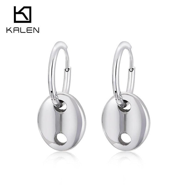 Stainless Steel PIg Nose Drop Earrings - kalen