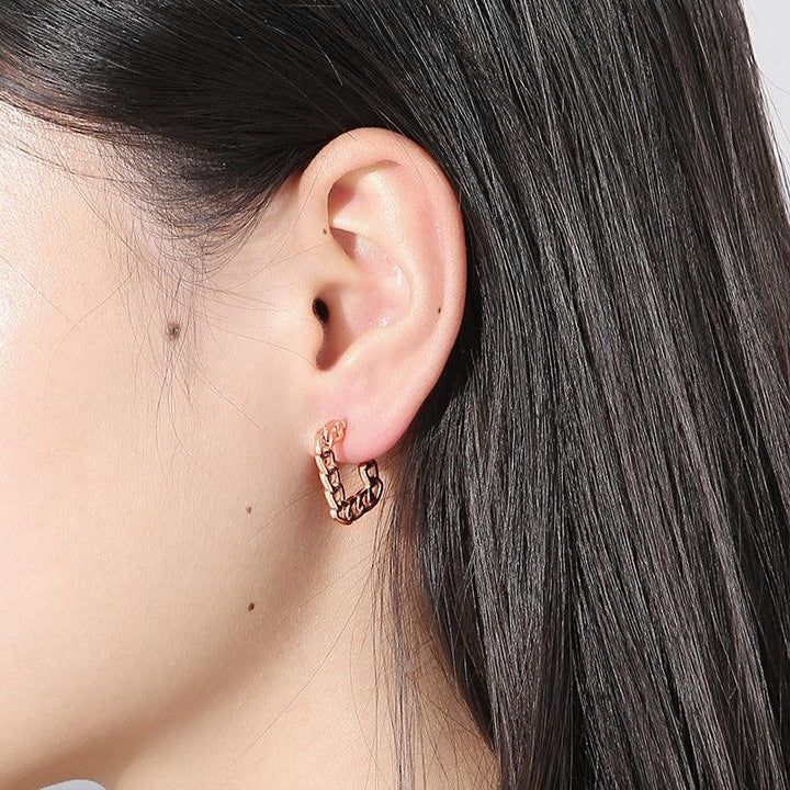 Stainless Steel Rectangle Stub Earrings - kalen