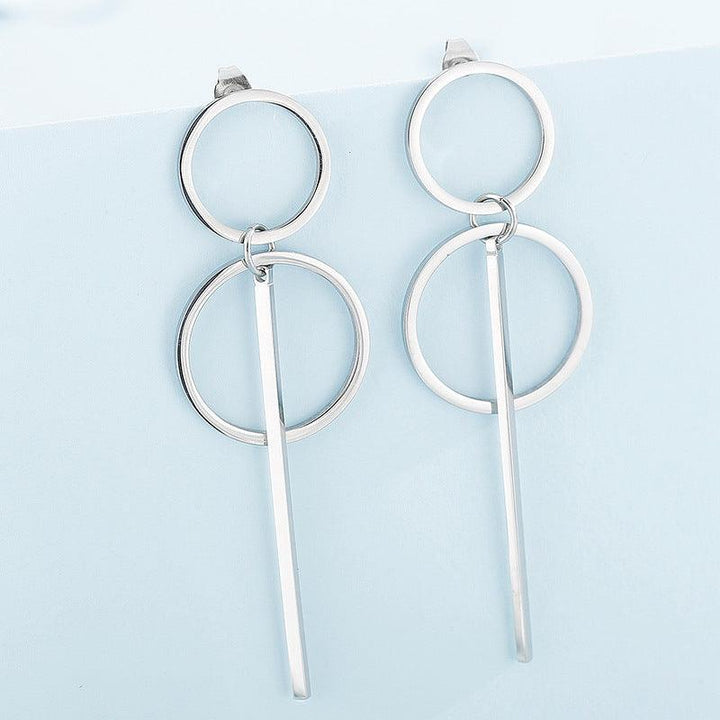 Stainless Steel Ring Drop Earrings - kalen