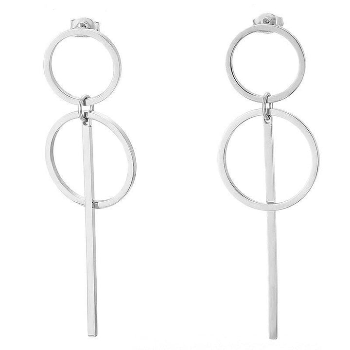 Stainless Steel Ring Drop Earrings - kalen