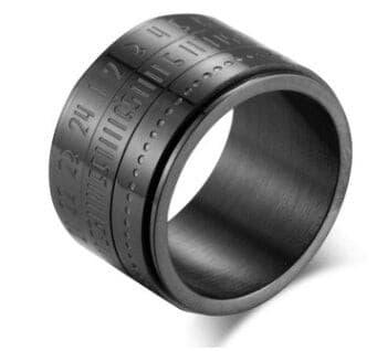 Stainless Steel Rotatable Number Ring Men.