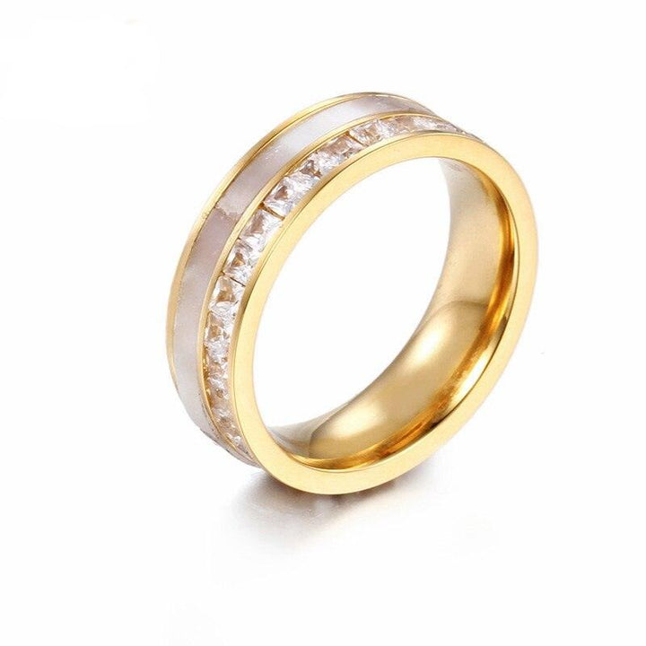 Stainless Steel Shell Finger Rings For Women Love Drip Rubber Anillos Engagement Wedding Bands Jewelry Fashion Gifts.