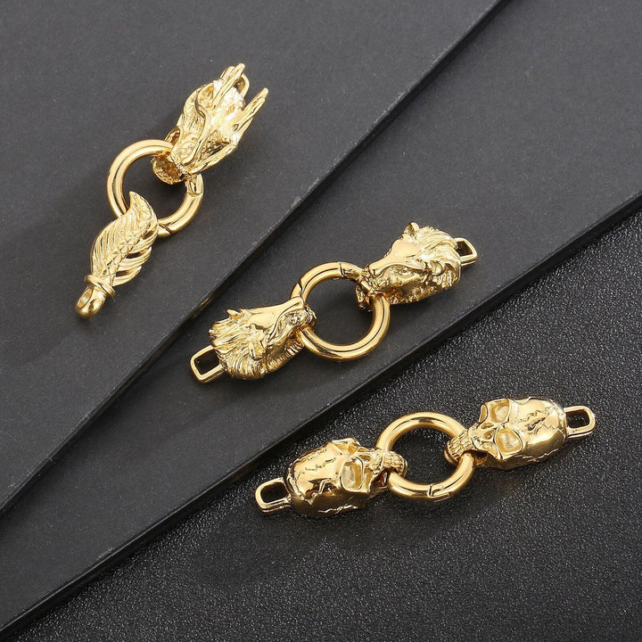 Stainless Steel Skull Clasps Supplies For Jewelry Necklace Bracelets Hand Made Dragon Connected Clasps DIY Jewelry Making.