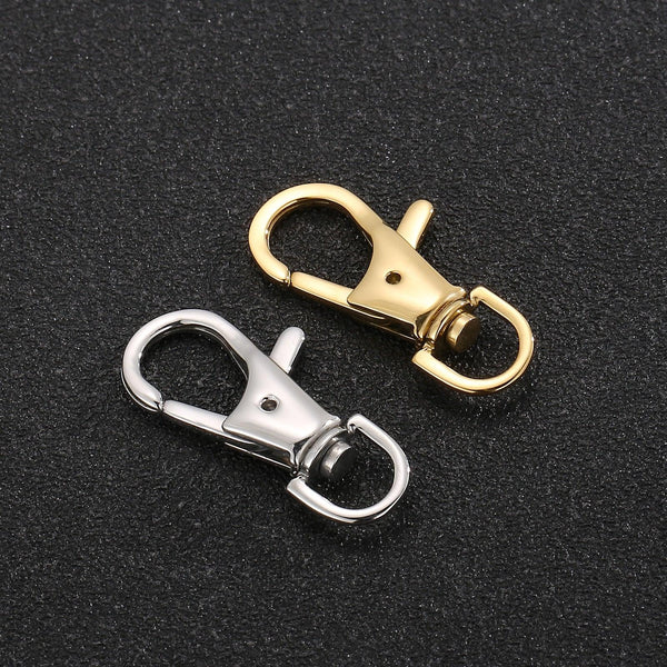 Stainless Steel Swivel Lanyard Snap Hook Lobster Claw Clasps Jewelry Making Supplies Bag Keychain DIY Accessories about 34x15mm.
