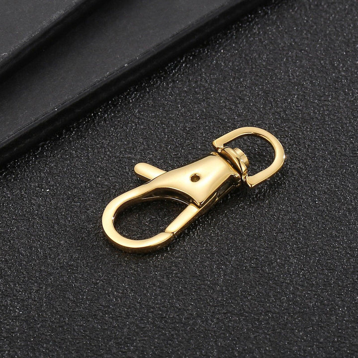 Stainless Steel Swivel Lanyard Snap Hook Lobster Claw Clasps Jewelry Making Supplies Bag Keychain DIY Accessories about 34x15mm.
