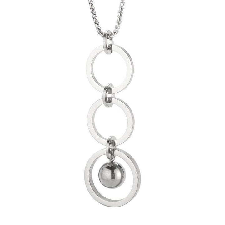 KALEN Stainless Steel Necklaces Three Big Circles Pendant Necklace For Women Party Jewelry Fashion Bohemia Style.