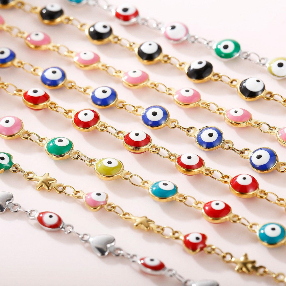 KALEN Turkish Evil Eyes Multilayer Necklaces For Women Bohemian Vintage Devil Pendant Necklaces Choker Beads Party Jewelry New.