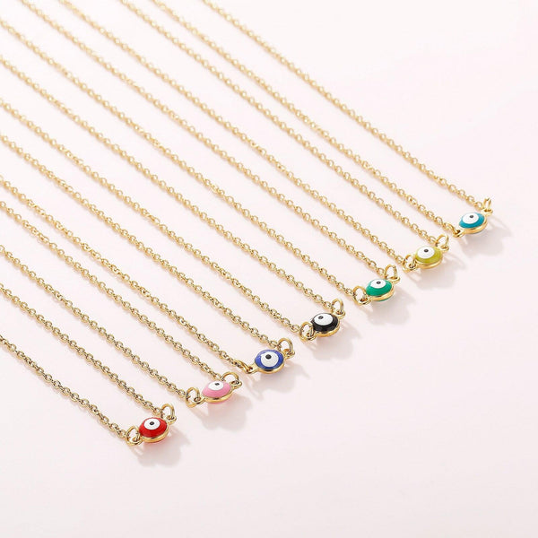KALEN Evil Eye Thin Pendant Women Jewelry Necklace Turkish Lucky Fashion Gold Color Choker Chain Female Daily Minimalist Gifts.