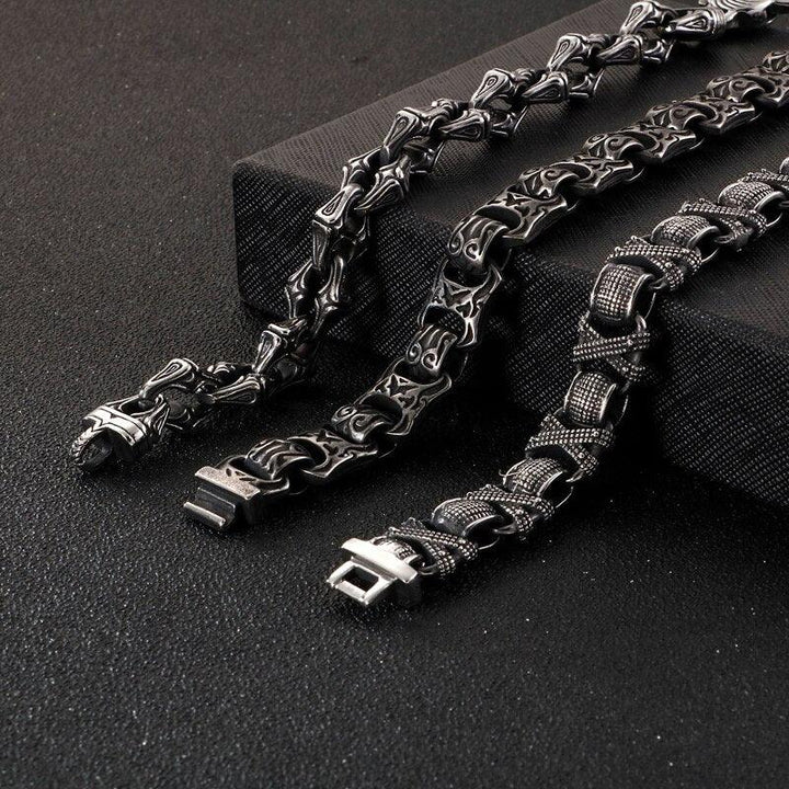 KALEN New Punk Twisted Linking Box Chain Bracelet Men Matte Stainless Steel Letter X Shaped Charm Bangle Male Jewellry 2020.