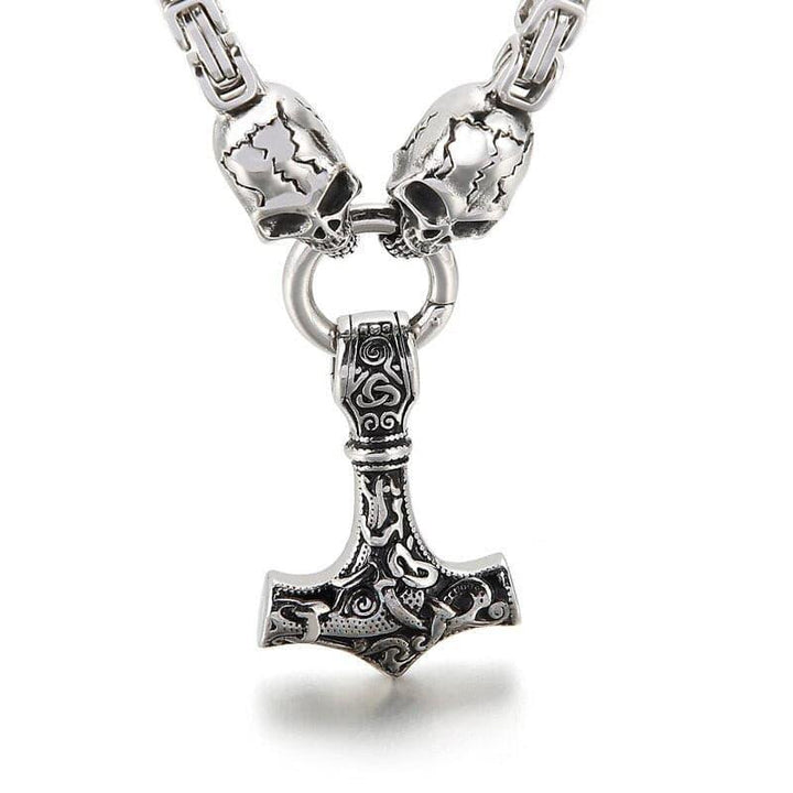 Kalen Punk Men's Viking Amulet Skull Necklace Domineering Pendant Jewelry.