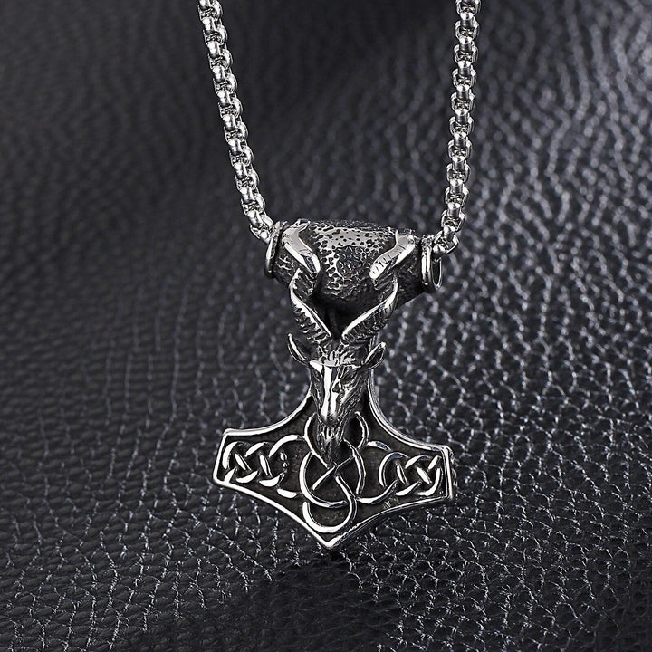 Kalen Vintage Animal Goat Pendant Birthday Gift Stainless Steel Charm Necklace Viking  Jewelry.