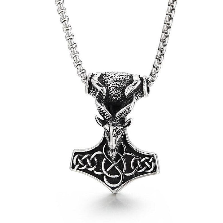 Kalen Vintage Animal Goat Pendant Birthday Gift Stainless Steel Charm Necklace Viking  Jewelry.