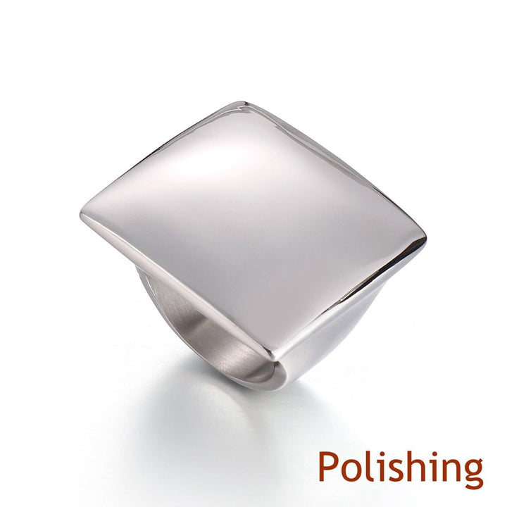 Vintage Party Big Rings for Women Silver Color Brushed Rings Large Stainless Steel Rings Fashion Female Jewelry Wedding Gifts.