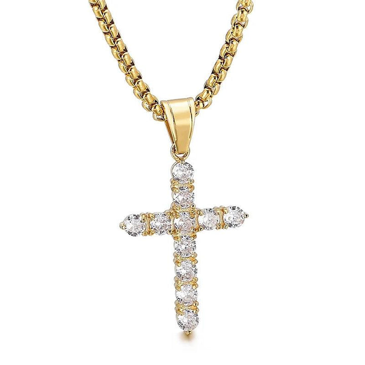 Zircon Cross Pendant Necklace For Women - kalen