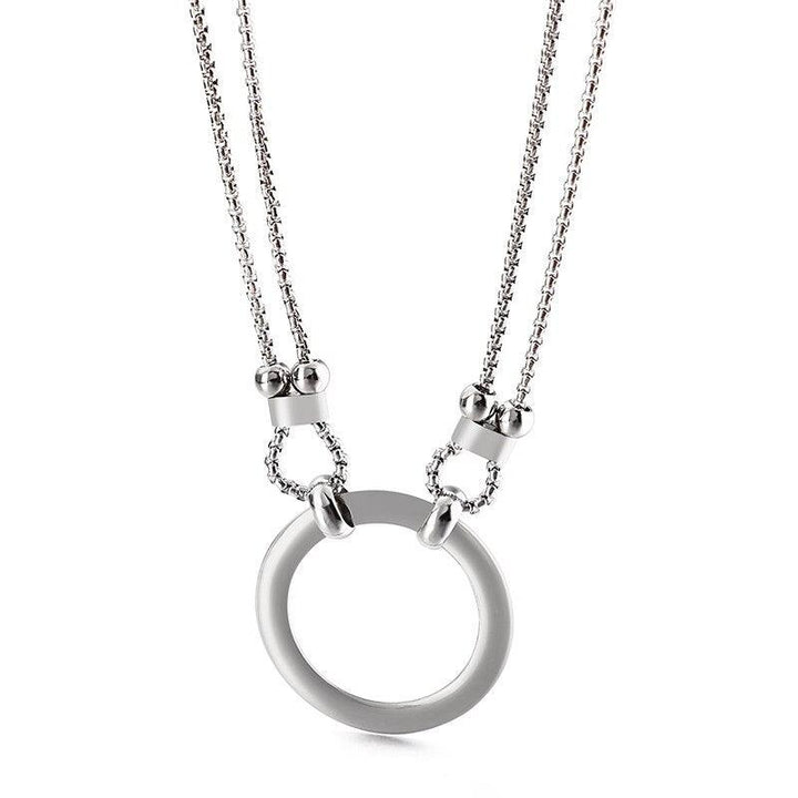 Kalen Round Pendant Ladies Stainless Steel Necklace Trendy Party Gift Accessory Chain.