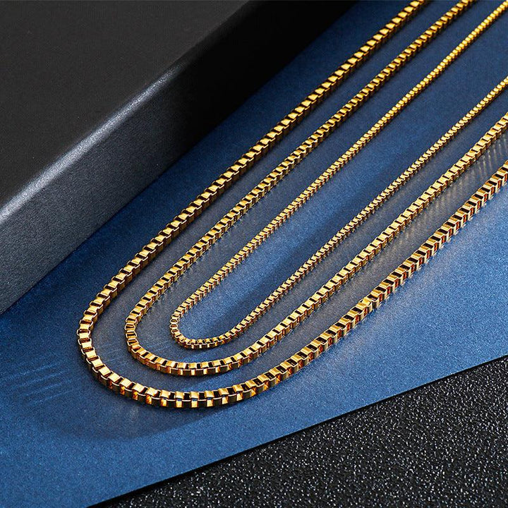 1.5/2/2.5/3mm Square Box Link Chain Necklace For Women - kalen