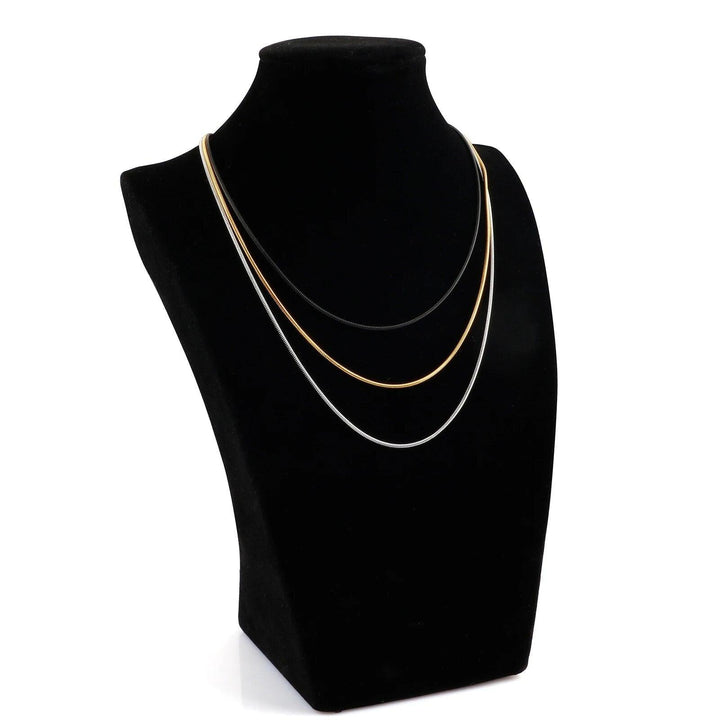 1.5/2mm Rounded Snake Chain Multi Necklace Stainless Steel - kalen