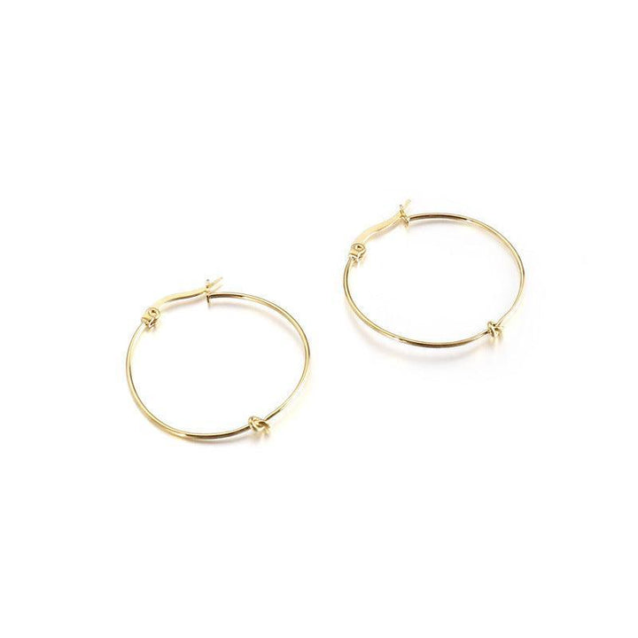 Kalen 20/30/40/50mm Stainless Steel Circle Knot Hoop Earrings for Women - kalen