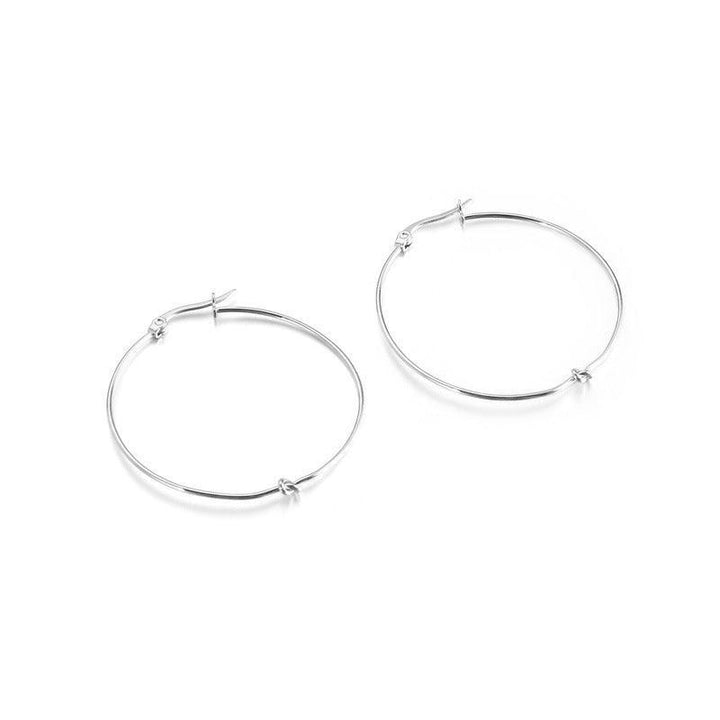 Kalen 20/30/40/50mm Stainless Steel Circle Knot Hoop Earrings for Women - kalen