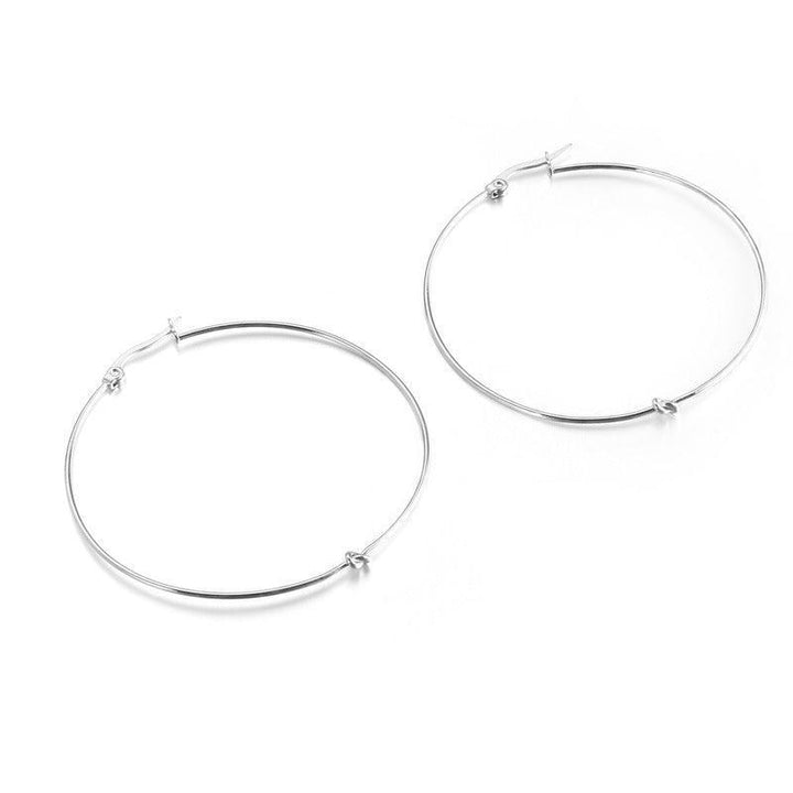 Kalen 20/30/40/50mm Stainless Steel Circle Knot Hoop Earrings for Women - kalen