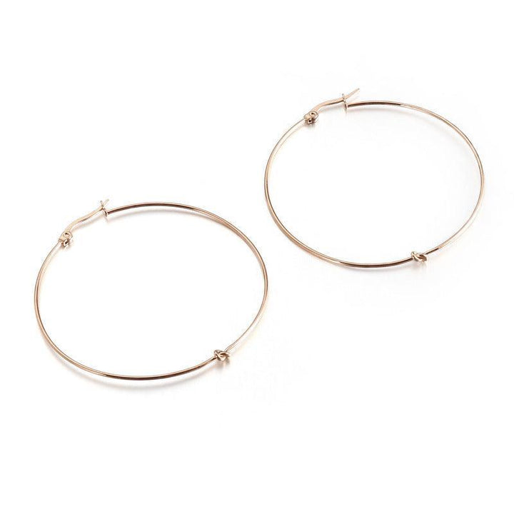 Kalen 20/30/40/50mm Stainless Steel Circle Knot Hoop Earrings for Women - kalen