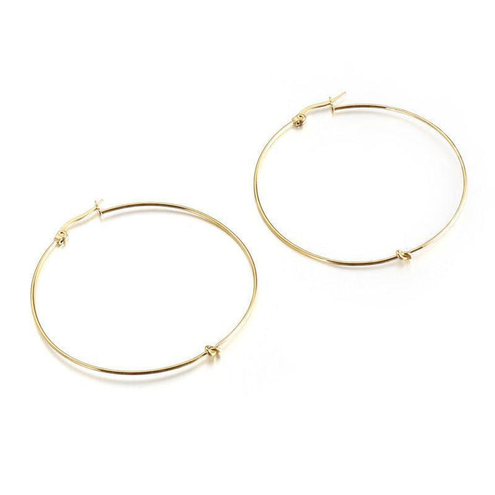 Kalen 20/30/40/50mm Stainless Steel Circle Knot Hoop Earrings for Women - kalen