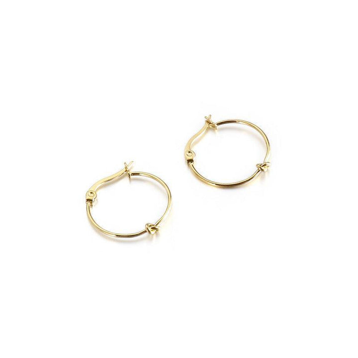 Kalen 20/30/40/50mm Stainless Steel Circle Knot Hoop Earrings for Women - kalen