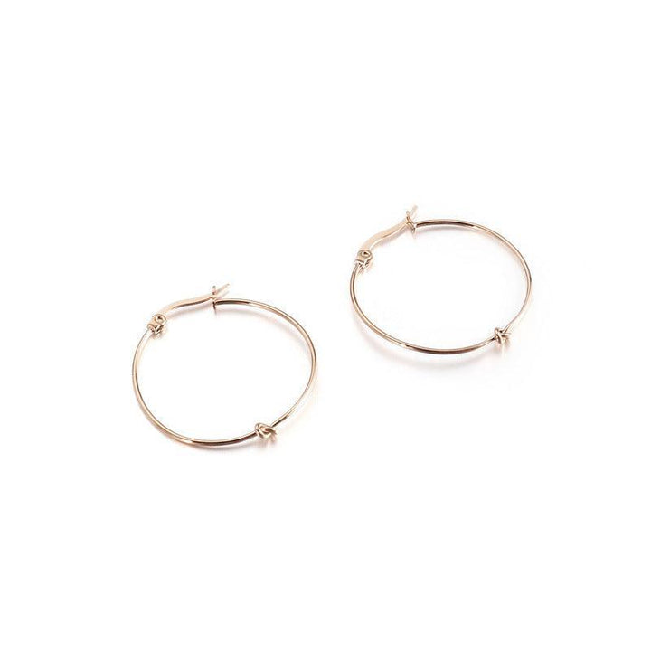 Kalen 20/30/40/50mm Stainless Steel Circle Knot Hoop Earrings for Women - kalen