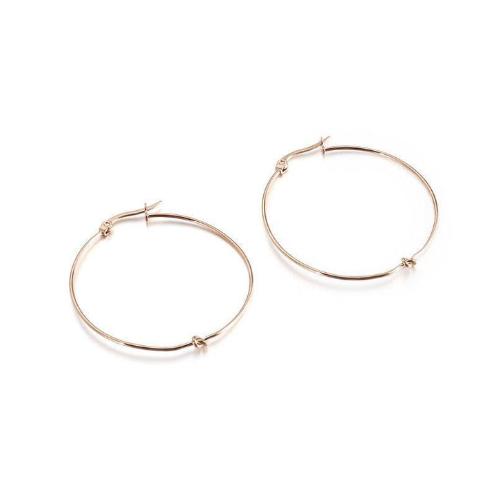 Kalen 20/30/40/50mm Stainless Steel Circle Knot Hoop Earrings for Women - kalen