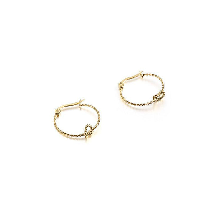 Kalen 20/30/40/50mm Stainless Steel Knot Hoop Earrings for Women - kalen