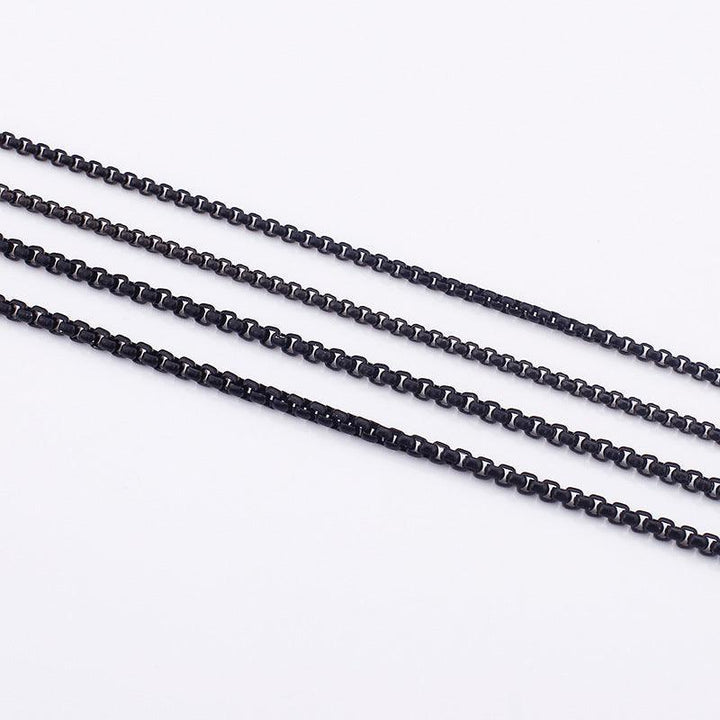 2.5/3mm Rounded Box Chain Stainless Steel Necklaces Black/Oxidized Black - kalen