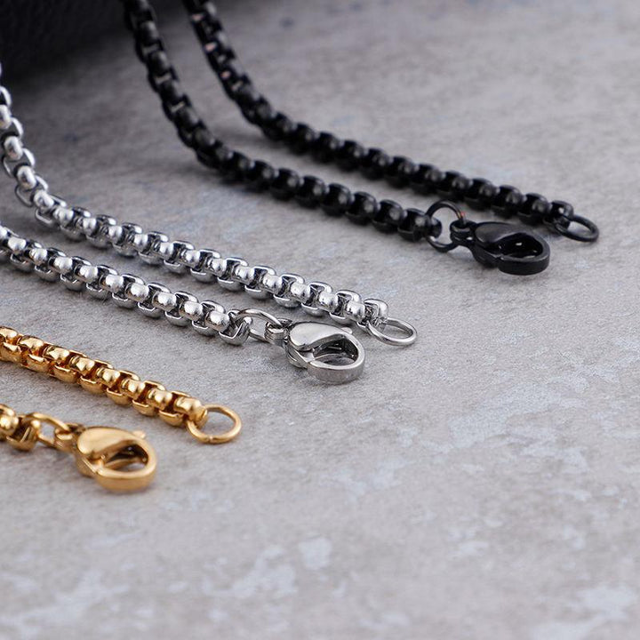 2.5/3mm Rounded Box Chain Stainless Steel Necklaces Black/Oxidized Black - kalen